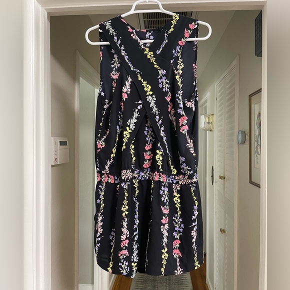 EUC BCBGMaxAzria Isla Cross Halter Floral Romper - Picture 3 of 9